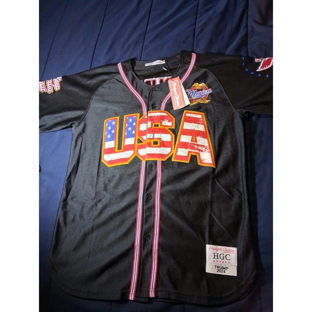 Donald Trump‎ Headgear Classics 2024 USA Button-up Jersey Donald Size Large